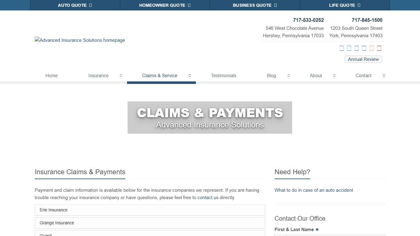 Insurance Claims & Payments Advanced Insurance Solutions